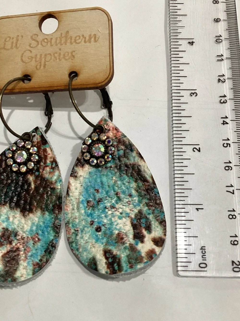 Lil' Southern Gypsies Turquoise & Brown Teardrop Earrings